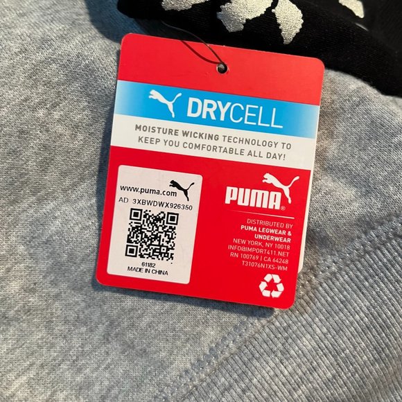 NWT Puma Seamless Bra Drycell Removable Cups Sport Stretch M Medium Black Silver - Picture 3 of 7